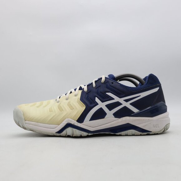 Asics Gel Resolution Novak Men's 10.5 Tennis Shoes Blue Beige Sneakers E805N - Picture 4 of 10
